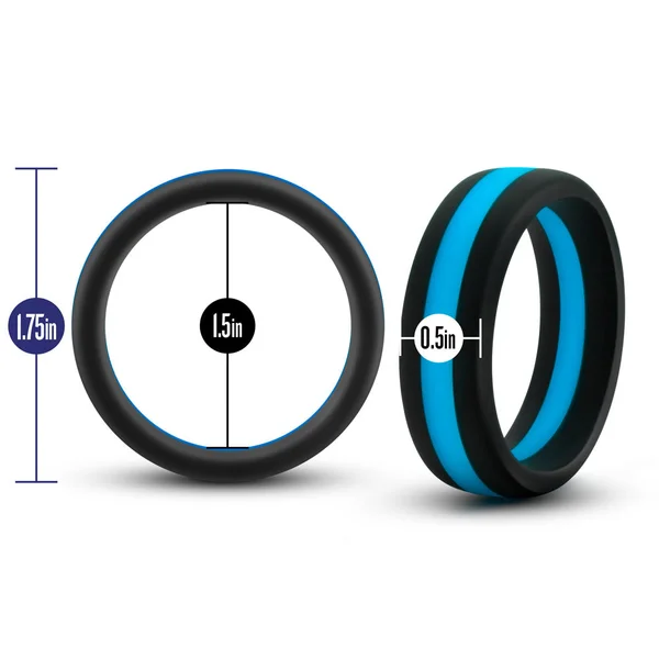 Performance - Silicone Go Pro Cock Ring -  Black-blue-black — image 7 of 10