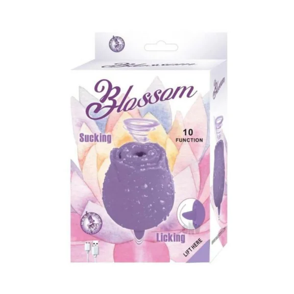Blossom Rose Licking And Sucking Vibrator Lavender