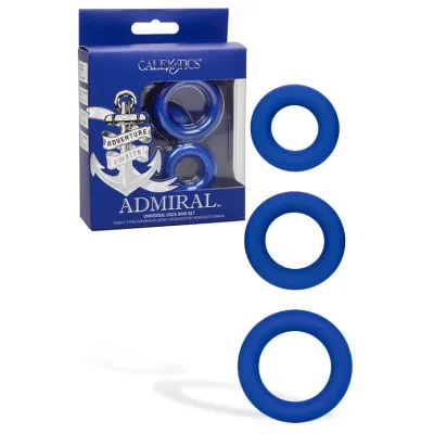 California Exotic Admiral Universal Silicone Cock Ring Set 3 pce