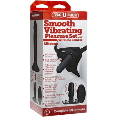 Doc Johnson Vac U Lock Smooth Vibrating Pleasure Set Black