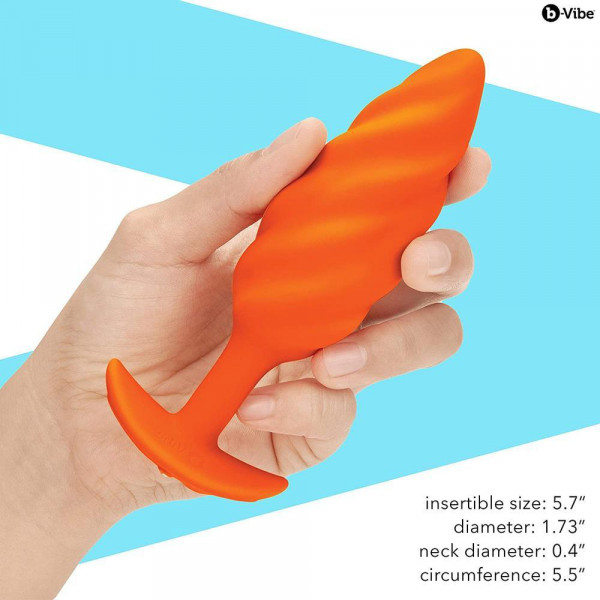 B-vibe Swirl Texture Plug Orange