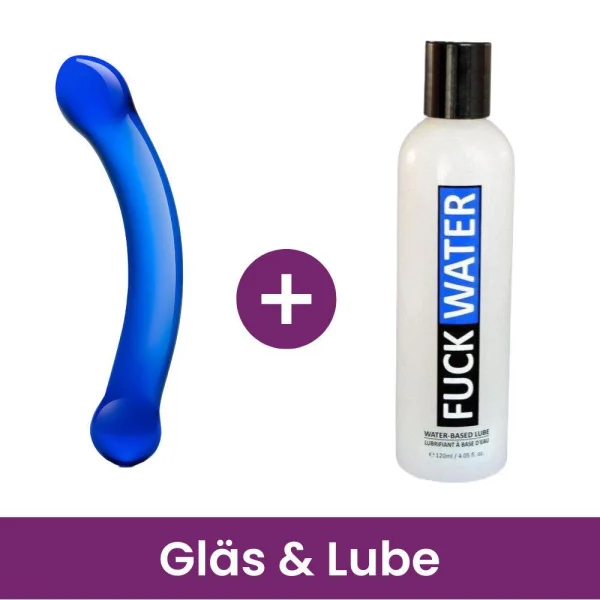 Glas 6 inches Curved Glass G-Spot Dildo Blue