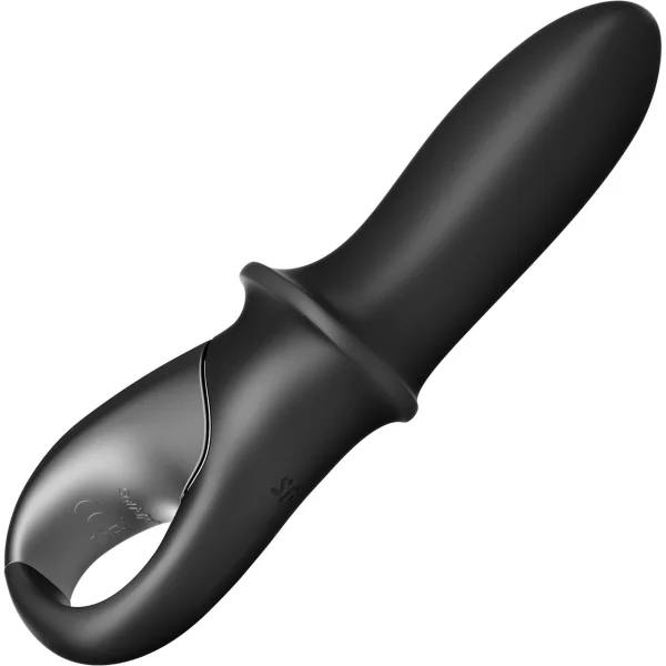 Satisfyer Hot Passion App Enabled Rechargeable Warming 12-Function Vibrating Anal Probe - Black