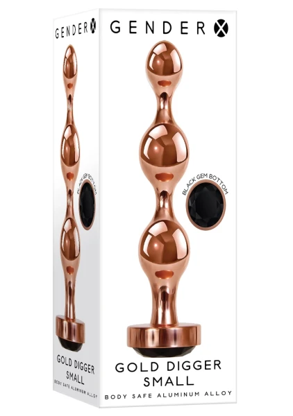 Gold Digger Metal Anal Beads - 1 Plug