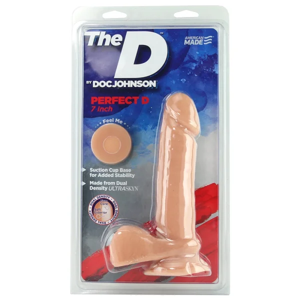 The D - Perfect D 7" Suction Cup Dildo by Doc Johnson - Vanilla