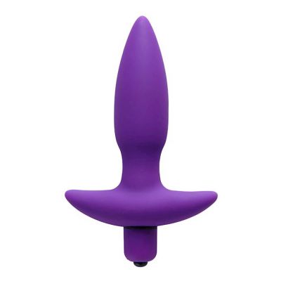 Aria Vibrating Silicone Butt Plug Small Purple 5 5 Inch
