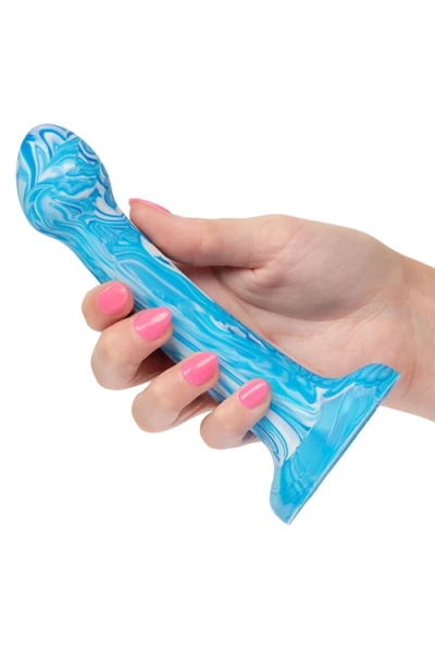 California Exotic Twisted Bulb Tip Probe 6" Marbled Silicone Dildo