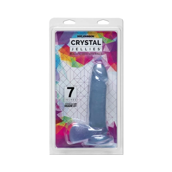 Crystal Jellies 7in Realistic Cock W/balls