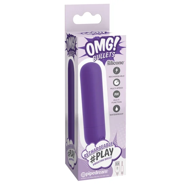 Omg! Bullets Play Rechargeable Vibrating Bullet - Purple — image 9 of 11
