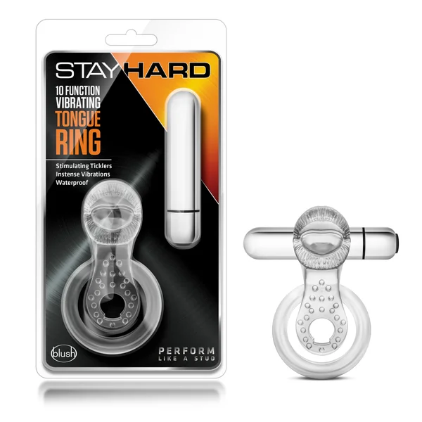 Stay Hard - 10 Function Vibrating Tongue Ring - Clear — image 9 of 12