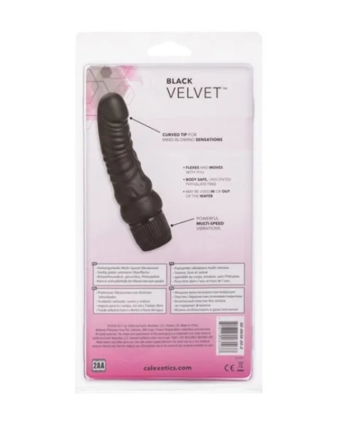Black Velvet Veined Dong - 6.2 Inch