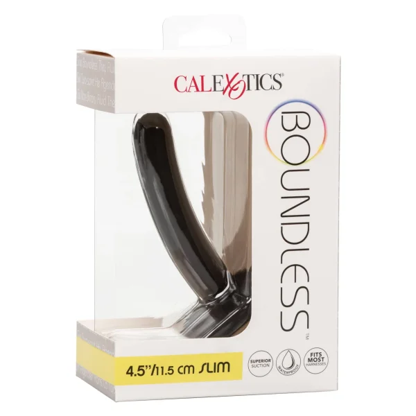 Dildo With Handle - Boundless Slim - 4.5 Inch - Black