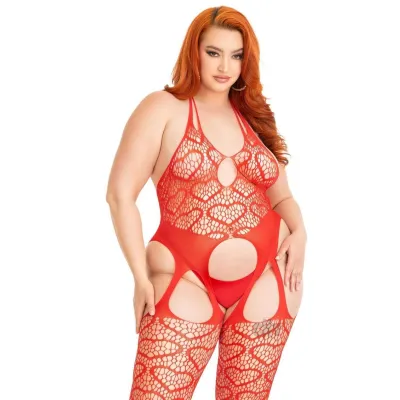Seamless Heart Suspend Body 1x 2x Red