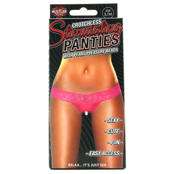 Hustler Clit Stim Thong Pink with White S/M