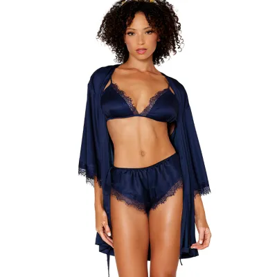 Wanderlust 3 Piece Bralette Set with Robe By Dreamgirl