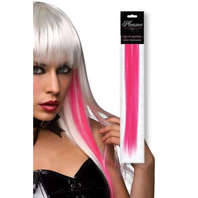 Pleasure Wigs Neon Pink Coloured Clip In Synthetic Hair Extension