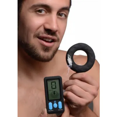 E Stim Pro Silicone Vibrating Cock Ring with Remote
