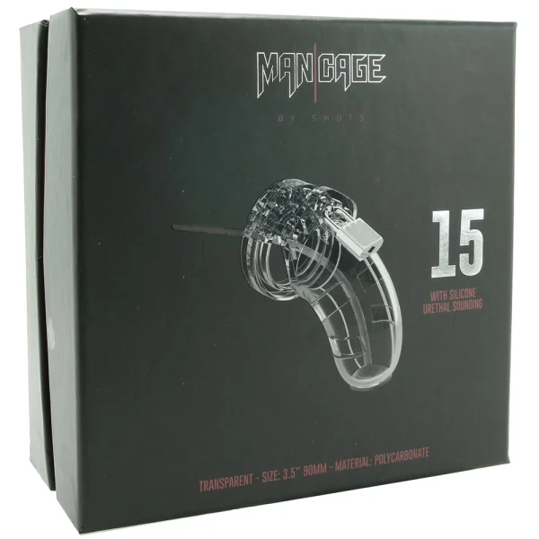 Cage With Silicone Urethal Sounding 15 - Transparent