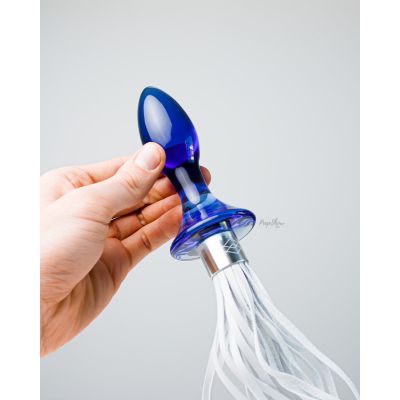 Chrystalino Tail Glass Butt Plug with Tail Whip