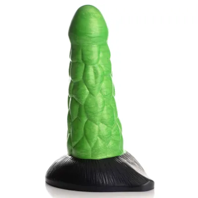 Cc Radioactive Reptile Thick Scaly Silicone Dildo Green