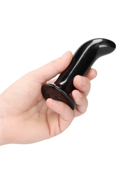 Shots Prickly - 4.33" Handblown Glass Vibrating Anal Plug With Suction Cup and Remote Control