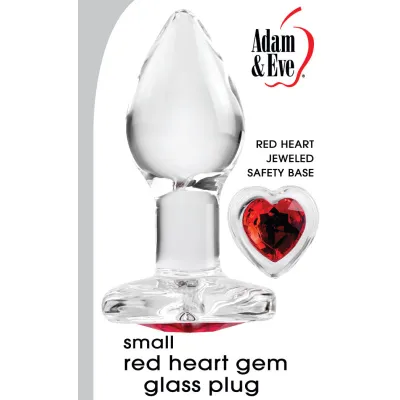 Red Heart Gem Glass Plug Small