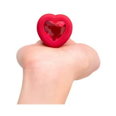 Butt Plugs B vibe Vibrating Heart Rechargeable Remote controlled Anal Plug With Heart shaped Jewel Base M l Red