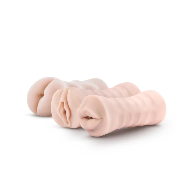 M for Men - 3-Pack Self-Lubricating Vibrating  Stroker Sleeve Kit - Vanilla — image 12 of 12