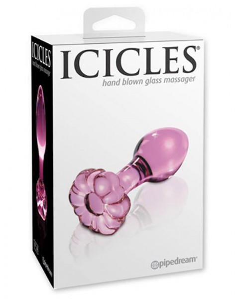 Icicles No 48 Medium Glass Flower Butt Plug 3 Inch