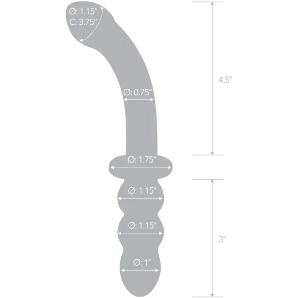Gläs Ribbed G-Spot Glass Dildo  - Clear