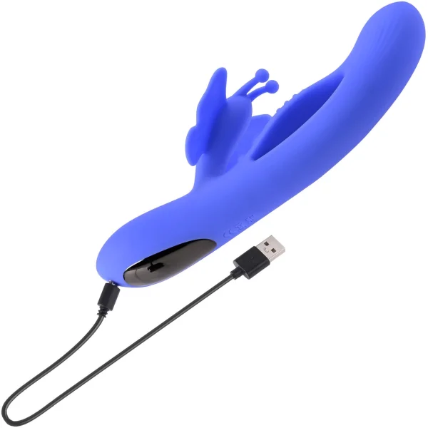 Butterfly Dreams Rechargeable Waterproof  Silicone Dual Stimulating Vibrator By Evolved Novelties