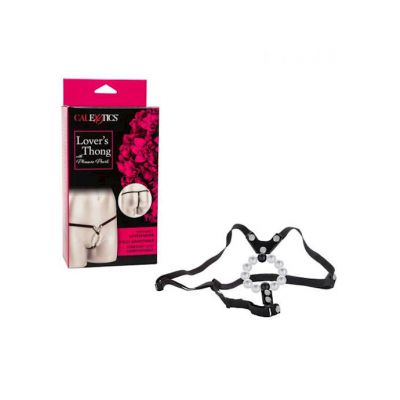 Lover s Thong With Pleasure Pearls Black O s
