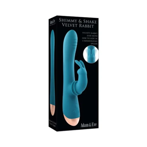 Adam & Eve Shimmy & Shake Velvet Rabbit Silicone Teal