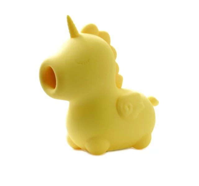Unihorn Bean Blossom Flicking Silicone Clitoral Vibrator - Yellow