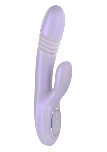 Playboy Pleasure Bumping Bunny Warming Rechargeable Silicone Thrusting Rabbit Vibrator - Lavender