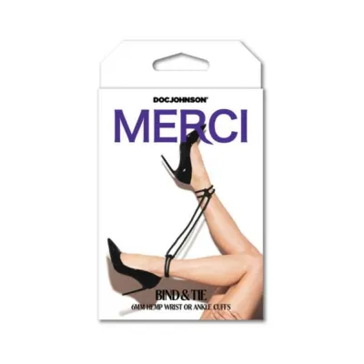 Restraints Merci Bind tie 6mm Hemp Wrist ankle Cuffs Black