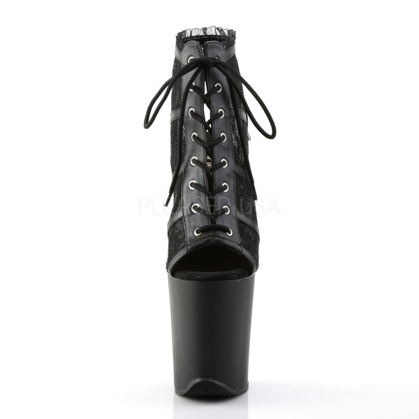 8 inches Heel, 4 inches PF Open Toe/Heel Lace-Up Ankle Boot, Side Zip — image 6 of 8