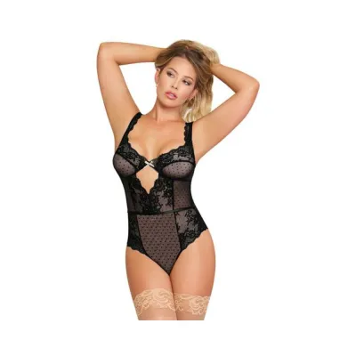 Magic Silk Passion Point Balconette Teddy Black L xl