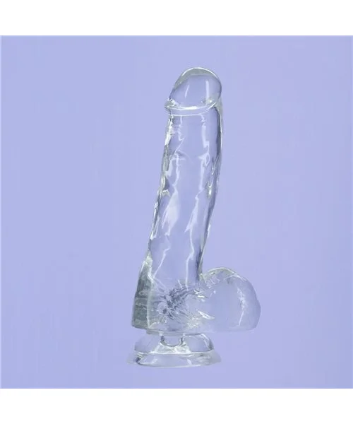 Crystal Addiction 8" Dildo W/ Balls in Clear