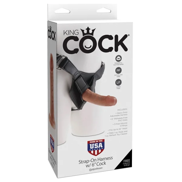 King Cock Strap on Harness With 6 Inch Cock - Tan — image 15 of 18