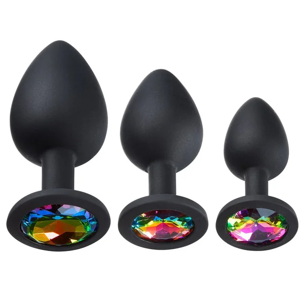 Cloud 9 Novelties Gems Silicone Anal Plug - Includes Small, Med & Large Size — image 8 of 8