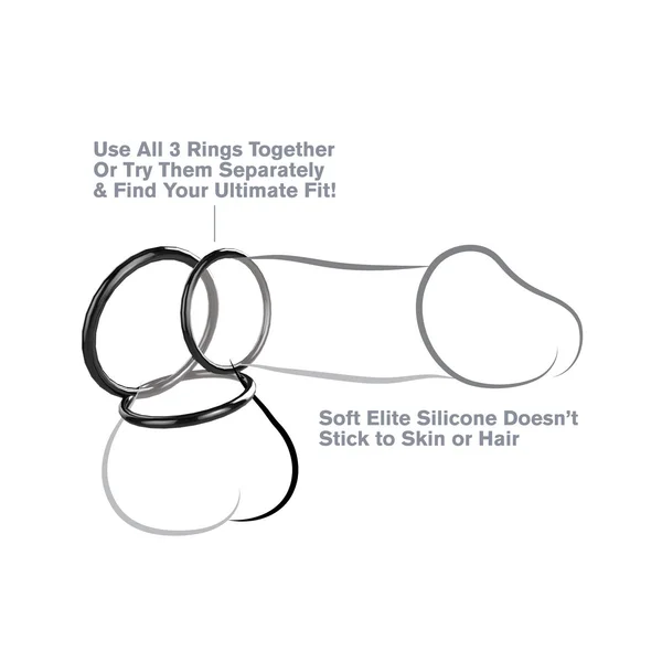 Fantasy C-Ringz Silicone Ring Stamina Set - Black — image 14 of 14