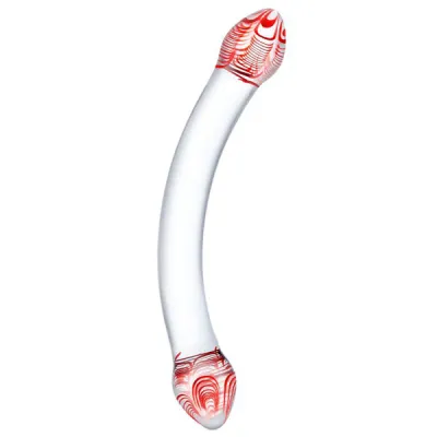 Glas 8 inch Red Head Double Ended Glass Dildo