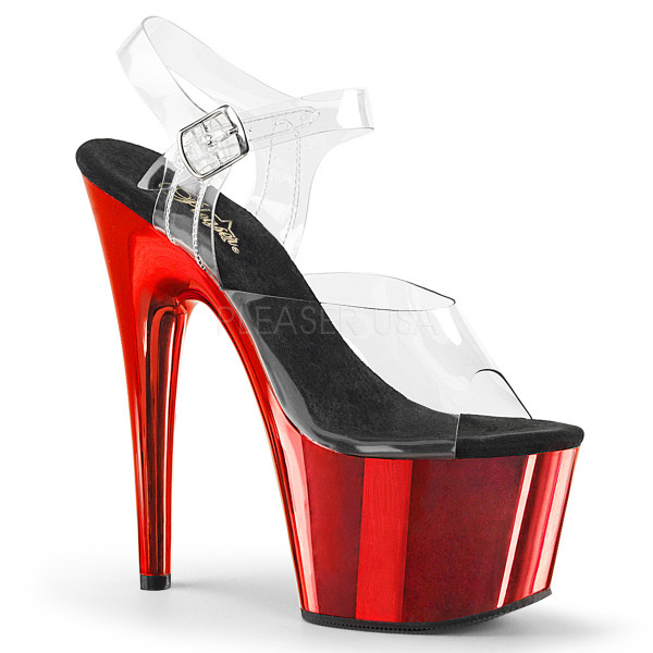 7 inches Heel, 2 3/4 inches PF Ankle Strap Sandal w/ Chrome Plated Botto — image 5 of 12