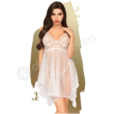 Penthouse Lingerie White Naughty Doll Babydoll With Thong