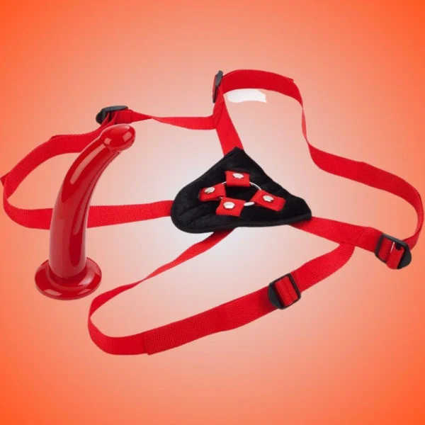 Sophia's Red Rider Strap-On Harness and Dong