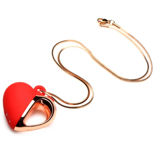 Charmed 10X Vibrating Silicone Rechargeable Heart Necklace