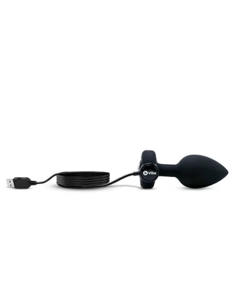 B-vibe Vibrating Jewel Plug - Black - M/l