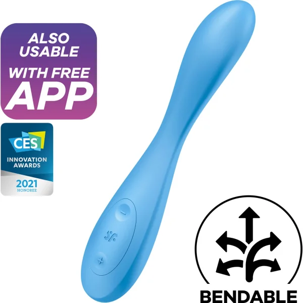 Satisfyer G-Spot Flex 4 Rechargeable Waterproof App Enabled 12-Function G-Spot Vibrator - Blue