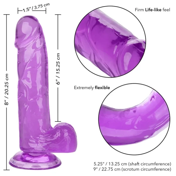 Calexotics Queen 6” Purple Jelly Dildo — image 5 of 25